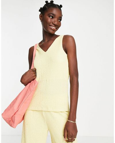 SELECTED Femme Textured Vest Top Co-ord - Yellow