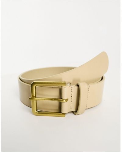 ASOS Smart Leather Belt - White