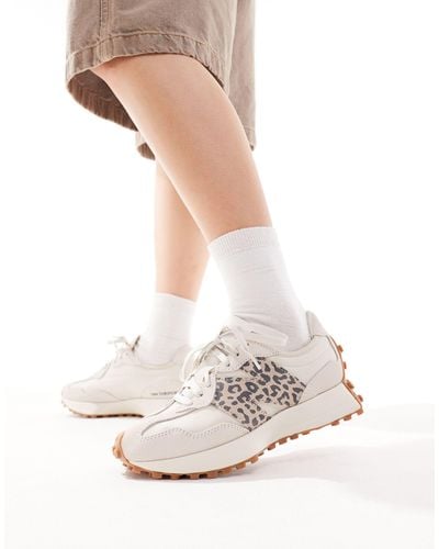 New Balance 327 - sneakers animalier sporco e leopardate - Bianco