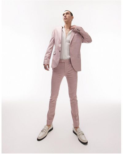 TOPMAN Super Skinny Wedding Suit Trouser - Pink