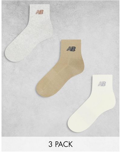 New Balance Logo Mid Socks - White