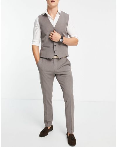 SELECTED Slim Suit Pants - Brown