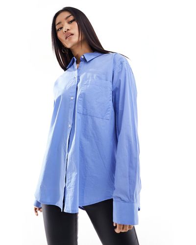 Pull&Bear Oversized Shirt - Blue