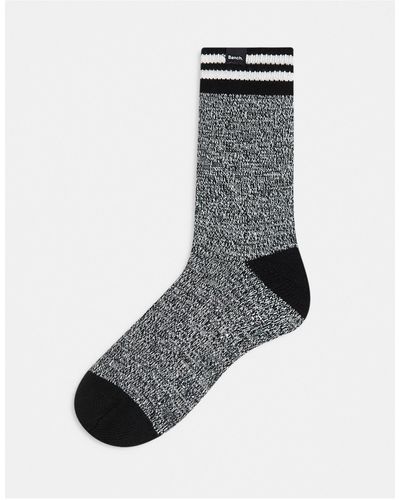 Bench Hyles Grindle Effect Sherpa Lined Slipper Socks - Black