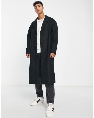 New Look Overcoat With Wool - Blue