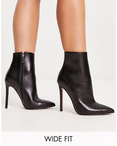 ASOS Wide Fit Emerald High Heeled Sock Boots - Black