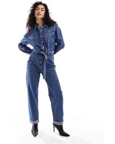 & Other Stories Lightweight Denim Jumpsuit With Patch Pockets - Blue