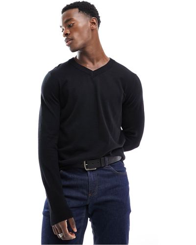 ASOS Essential - maglione con scollo a v - Blu