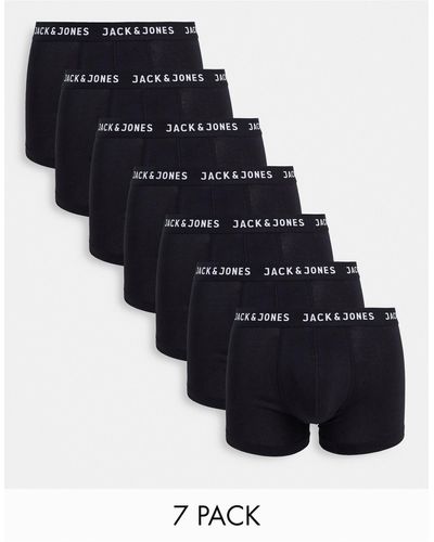 Jack & Jones – 7er packung e unterhosen - Schwarz