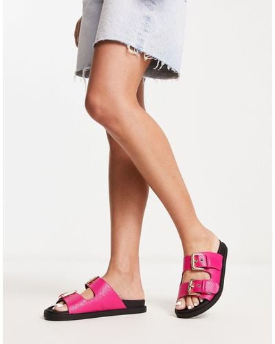 London rebel double buckle flat sandals store