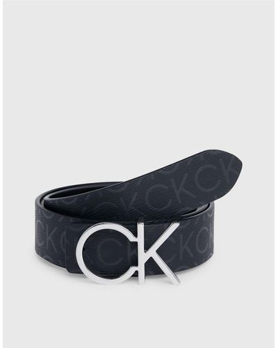 Calvin Klein Reversible Leather Logo Belt - White