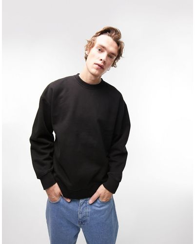TOPMAN Zwaar Oversized Sweatshirt - Zwart
