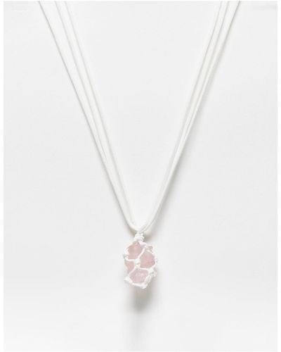Weekday Stina Crystal Look Rope Necklace - White