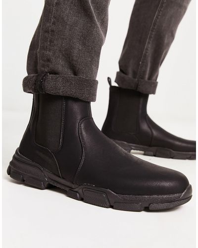 New Look Back Tab Chunky Chelsea Boots - Black