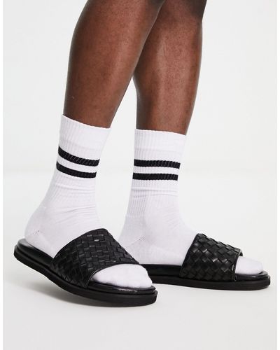 Red Tape Woven Sliders - Black