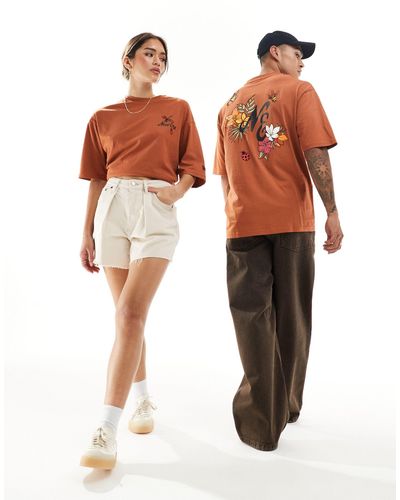 KTZ Unisex Embroidered Graphic Back T-shirt - Orange