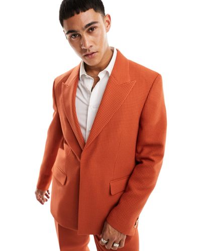 Viggo Waffle Suit Jacket - Orange