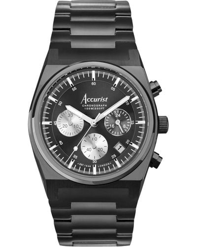 Accurist Origin Stainless Steel Bracelet Chronograph 41mm Watch - Black