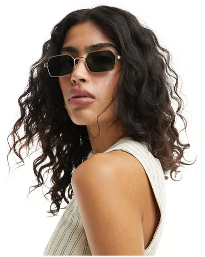 Pieces – sonnenbrille mit retro-gestell - Schwarz