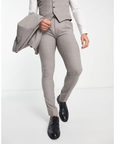 Noak Wool-rich Skinny Suit Trousers - Grey
