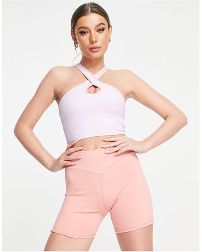 South Beach Polyester legging Shorts - Pink
