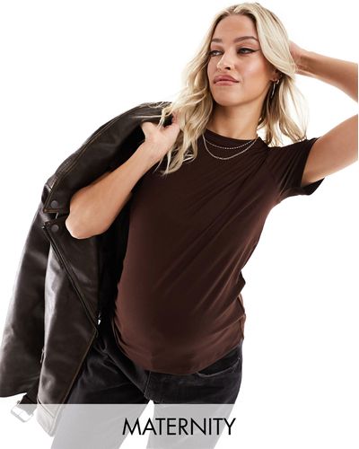 Cotton On Cotton On Maternity Ribbed T-shirt - Brown