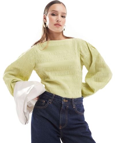 & Other Stories Textured Blouse - Green