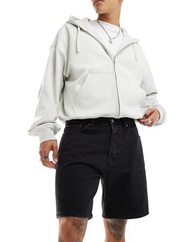 Weekday Space Relaxed Fit Denim Shorts - White
