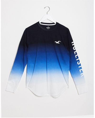 Hollister Ombre Logo Long Sleeve Top - Blue