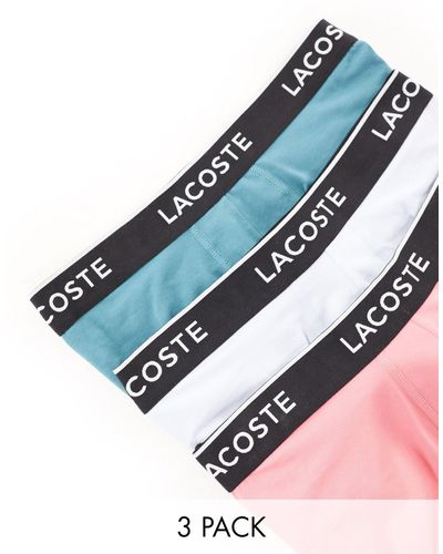 Lacoste 3 Pack Casual Black Trunks - Blue
