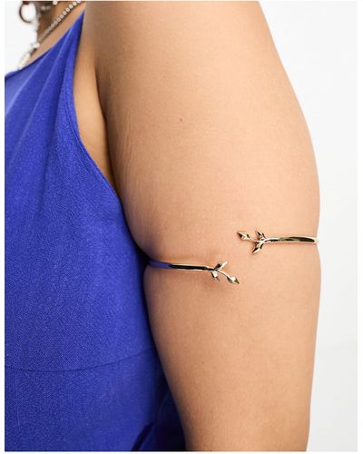 ASOS Asos Design Curve - Armband Met Omwikkeld Bladontwerp - Blauw