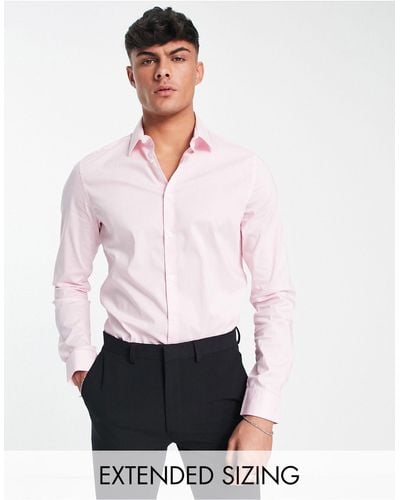 ASOS Stretch Slim Fit Work Shirt - Pink