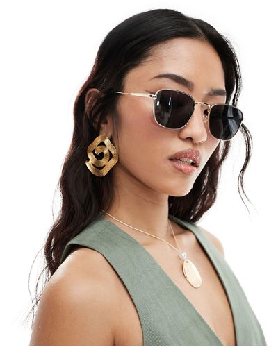 Mango – quadratische sonnenbrille mit metallrahmen - Schwarz