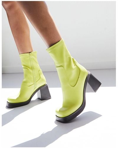 ASOS Reversed Mid-heel Sock Boots - Green