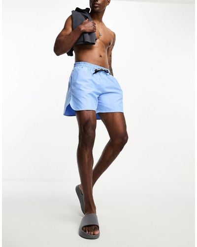 Collusion Shorter Length Swim Shorts With Branded toggles - Blue