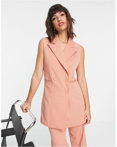 Y.A.S Co-ord Double Breasted Waistcoat - Pink
