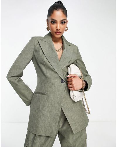 ASOS Asymmetric Suit Blazer - Green
