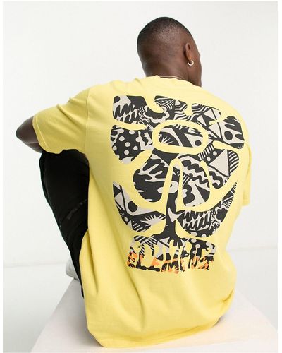Element Camiseta amarilla con estampado gráfico multicolor en la espalda - Amarillo