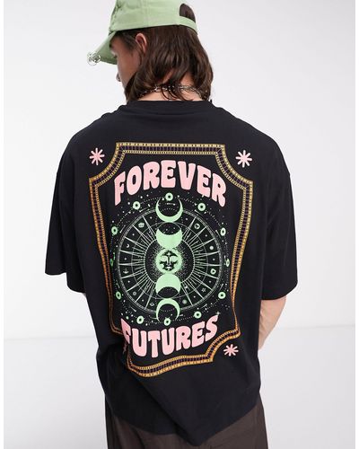 Collusion T-shirt a maniche corte nera con scritta "forever futures" - Grigio