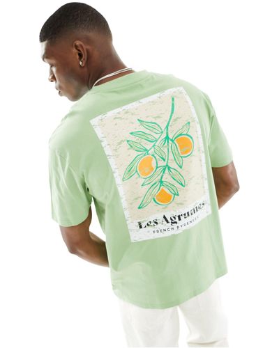 Another Influence T-shirt coupe carrée à imprimé les agrumes - Vert
