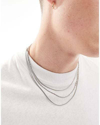 ASOS Layered Necklace Pack - White