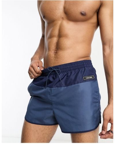 Calvin Klein Core Solids Short Runner Swim Shorts - Blue