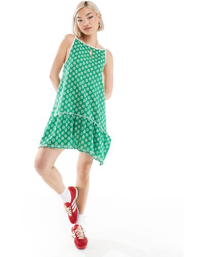 Collusion Flower Print Tent Dress - Green