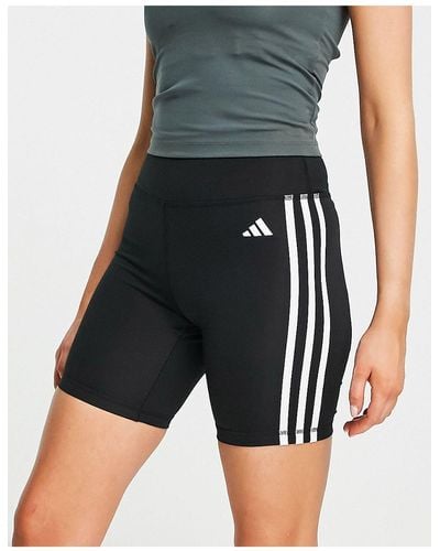 adidas Originals Adidas Training 3 Stripe legging Shorts - Black