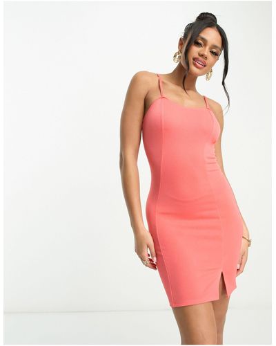 Flounce London Bodycon Strappy Dress - Pink