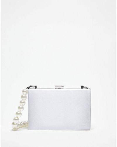 True Decadence Structured Box Clutch Bag - White