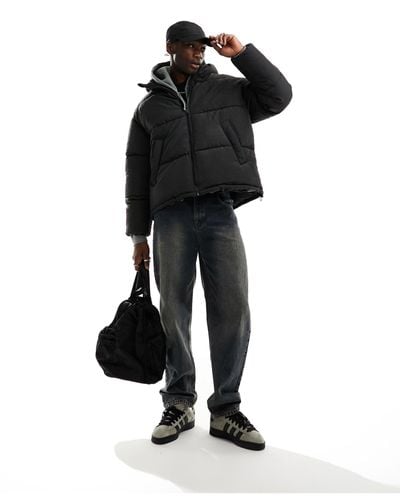 Weekday Pat Hooded Puffer Jacket - Black