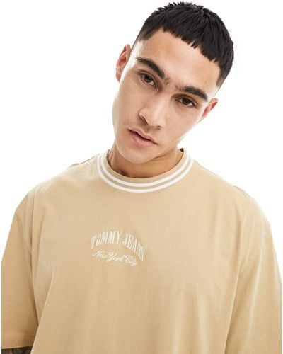 Tommy Hilfiger Oversized Tipping T-shirt - Natural