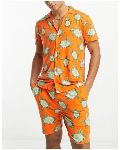 Chelsea Peers Pijama corto con estampado - Naranja