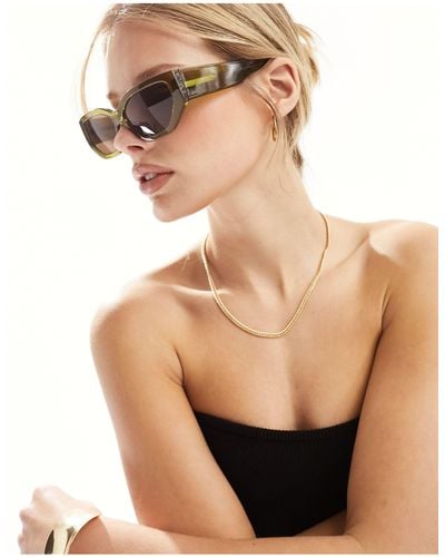 & Other Stories Geometric Rectangle Sunglasses - Natural